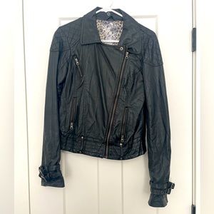 Black faux leather jacket